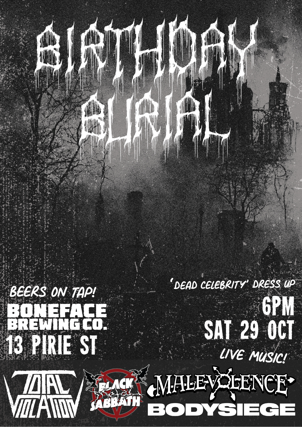 Birthday Burial Flyer